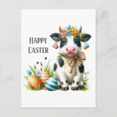 Carte Postale Jolie vache de Pâques ajouter du texte (Devant)