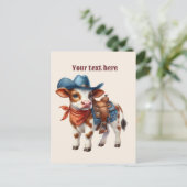 Carte Postale Jolie vache occidentale ajouter un message (Debout devant)