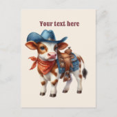 Carte Postale Jolie vache occidentale ajouter un message (Devant)