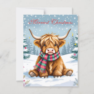 Carte Postale Jolie vache Whimsical Highland Personnalisé Noël