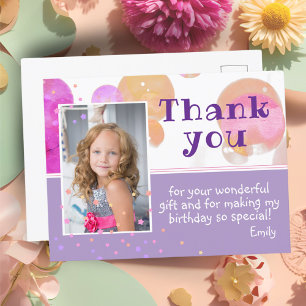 Carte Postale Jolies Bulles Roses Photo Anniversaire Merci