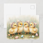 Carte Postale Jolies Filles aux Chapeaux de Pâques (Devant / Derrière)