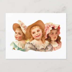 Carte Postale Jolies Filles Rétro Vintage