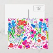 Carte Postale Jolies fleurs abstraites colorées (Devant / Derrière)