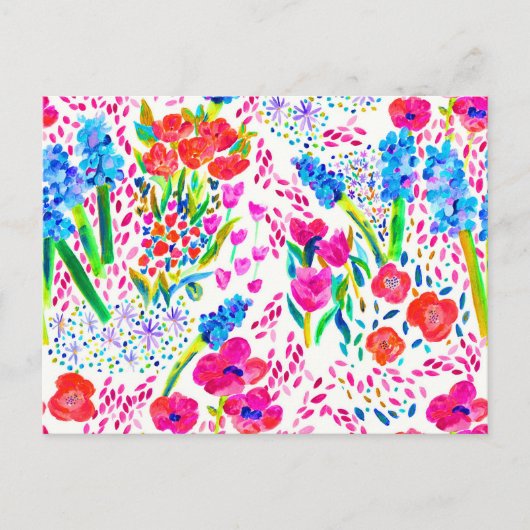 Carte Postale Jolies fleurs abstraites colorées (Devant)