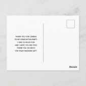 Carte Postale Jolies fleurs bleues sur Merci Arrière - plan rose (Dos)