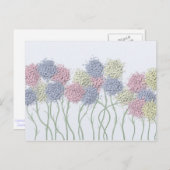 Carte Postale Jolies Fleurs colorées Pastel (Devant / Derrière)
