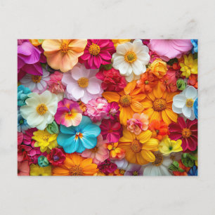 Carte Postale Jolies Fleurs Colorful Motif Floral Beau