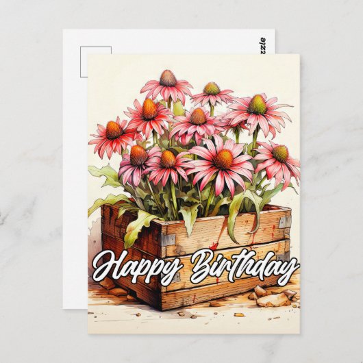 Carte Postale Jolies fleurs d'aster plantées (Devant / Derrière)