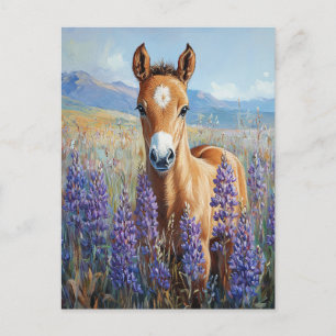Carte Postale Jolies fleurs de lupin violet de poulain