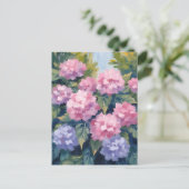 Carte Postale Jolies Fleurs d'Hydrangea | Aquarelle Florale (Debout devant)