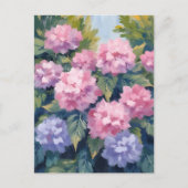 Carte Postale Jolies Fleurs d'Hydrangea | Aquarelle Florale (Devant)
