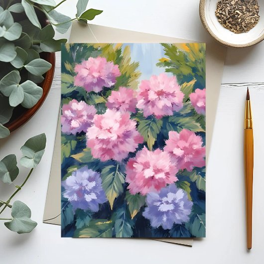 Carte Postale Jolies Fleurs d'Hydrangea | Aquarelle Florale