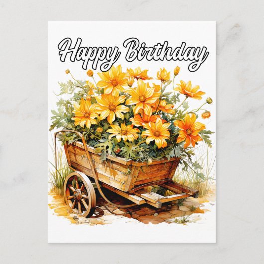 Carte Postale Jolies Fleurs Fraîches Joyeux Anniversaire (Devant)