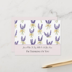 Carte Postale Jolies Fleurs Lavande Rubans Pensant à Vous