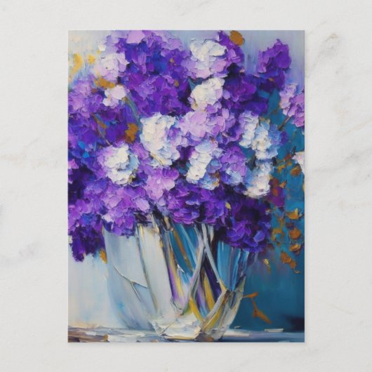 Carte Postale Jolies fleurs violettes Vintages (Devant)