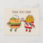 Carte Postale Jolies frites hamburger ajouter du texte (Devant)