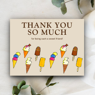 Carte Postale Jolies glaces colorées beige Merci