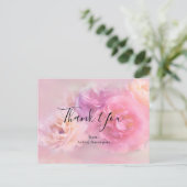 Carte Postale Jolies Œillets Roses et Blancs Photo Merci (Debout devant)