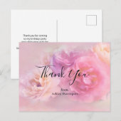 Carte Postale Jolies Œillets Roses et Blancs Photo Merci (Devant / Derrière)