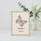 Carte Postale Jolies papillons dorés Merci Baby Shower (Debout devant)