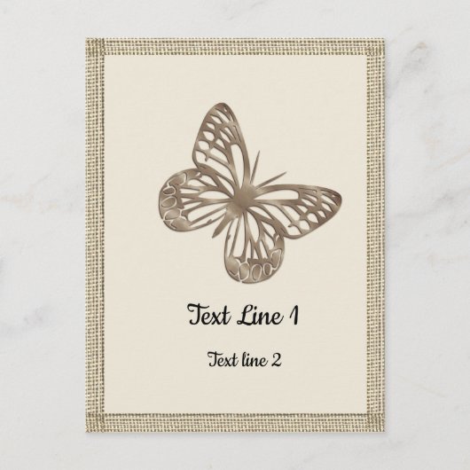 Carte Postale Jolies papillons dorés Merci Baby Shower (Devant)