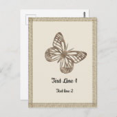 Carte Postale Jolies papillons dorés Merci Fête Bébé (Devant / Derrière)