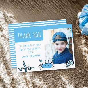 Carte Postale Jolies Photos de Garçons Animaux Marins Crabe Bleu