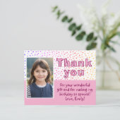 Carte Postale Jolies Points Colorés Féminin Photo Anniversaire M (Debout devant)