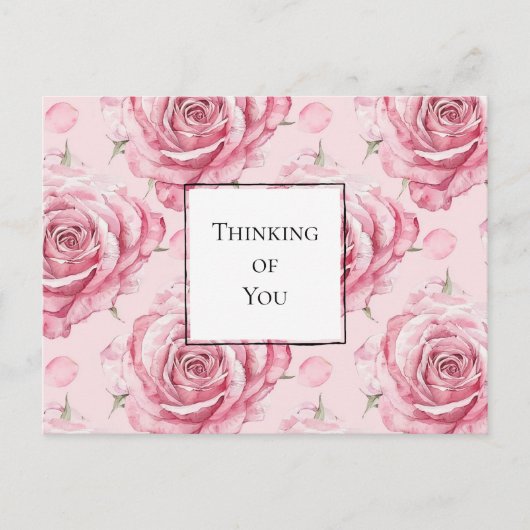 Carte Postale Jolies roses roses roses Penser à vous (Devant)