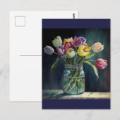 Carte Postale Jolies tulipes aquarelle (Devant / Derrière)