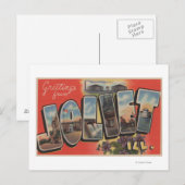 Carte Postale Joliet, Illinois - Grandes Lettres Scènes 2 (Devant / Derrière)