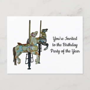 Carte Postale Jolis Chevaux de Manège Anniversaire Tourbillon Me