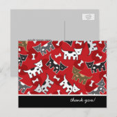 Carte Postale Jolis chiens tachetés de dessin animé drôle os de  (Devant / Derrière)