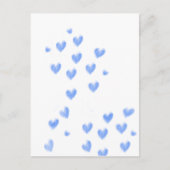 Carte Postale Jolis cœurs à l'aquarelle bleue (Devant)