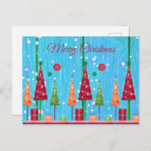 Carte Postale Jolis, Colorés, Sapins de Noël, Noël (Devant / Derrière)