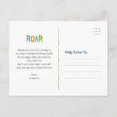 Carte Postale Jolis Dinosaures Bleus Kawaii Garçon Anniversaire  (Dos)