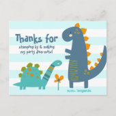 Carte Postale Jolis Dinosaures Bleus Kawaii Garçon Anniversaire  (Devant)