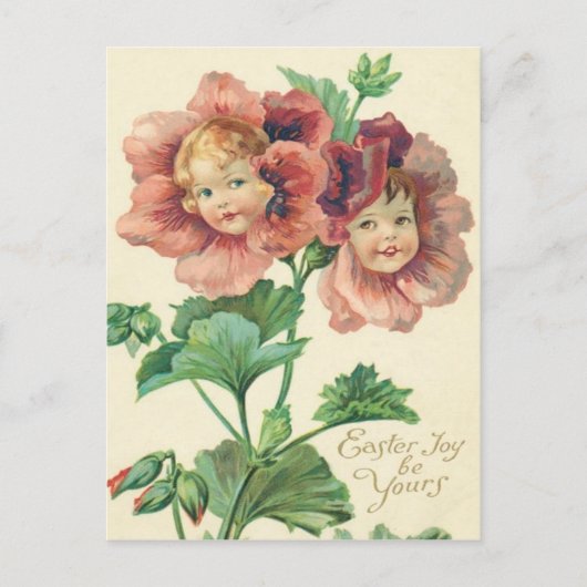 Carte Postale Jolis Enfants Œillet Rouge (Devant)