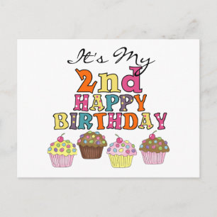 Carte Postale Jolis gâteaux pour le 2e anniversaire Tshirts et C