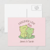 Carte Postale Jolis Grenouilles Câlins Amour de Grenouille Saint (Devant / Derrière)