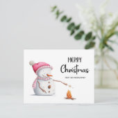 Carte Postale Jolis marshmallows de Noël bonhomme de neige (Debout devant)