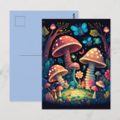 Carte Postale Jolis mignons champignons magiques (Devant / Derrière)