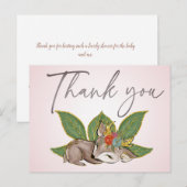 Carte Postale Jolis petits amis de la forêt en verdure Oh cerf (Devant / Derrière)