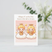 Carte Postale Jolis petits anges gardiens dorés (Debout devant)