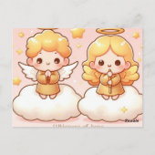 Carte Postale Jolis petits anges gardiens dorés (Dos)