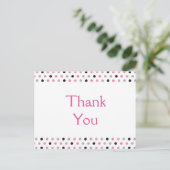 Carte Postale Jolis points roses Merci (Debout devant)