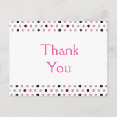 Carte Postale Jolis points roses Merci (Devant)
