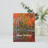 Carte Postale Jolis reflets d'arbres d'automne orange pour anniv (Debout devant)
