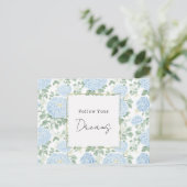 Carte Postale Jolis rêves de fleurs blanches bleu clair (Debout devant)